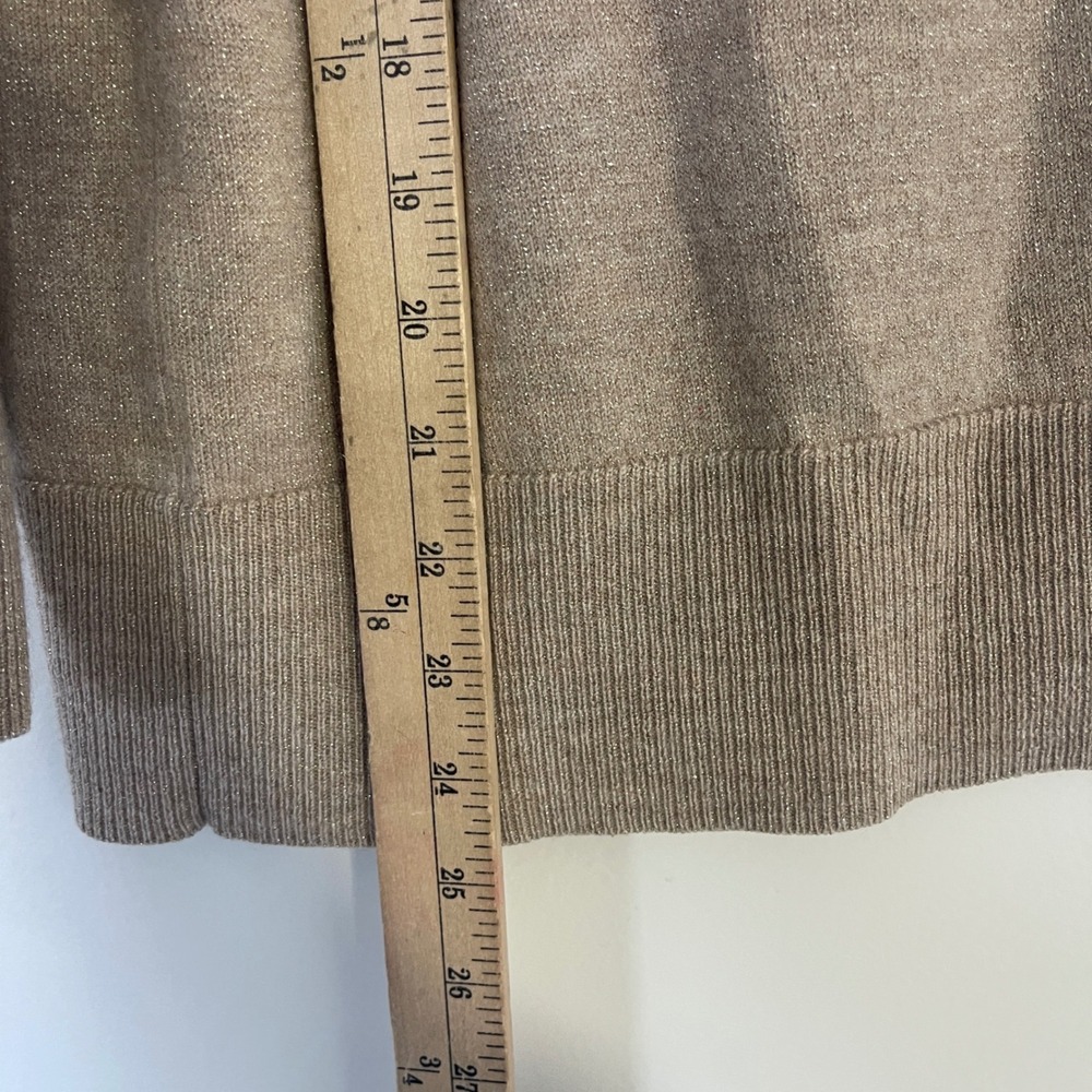 Talbots Plus Womens Sweater Merino Cowl
Neck‎ Button Cuff Metallic Knit Beige 2X - Picture 10 of 10